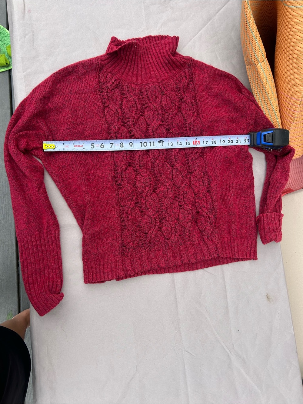 White House Black Market Cable Knit Turtleneck Sweater - Deep Berry